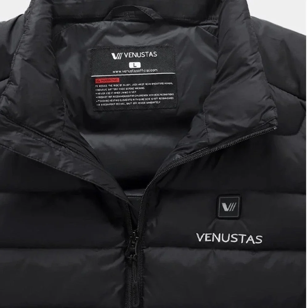 Venustas Recycled Heated Lightweight Down Vest 7.4V, EM29 Black Small New W/ Tag
